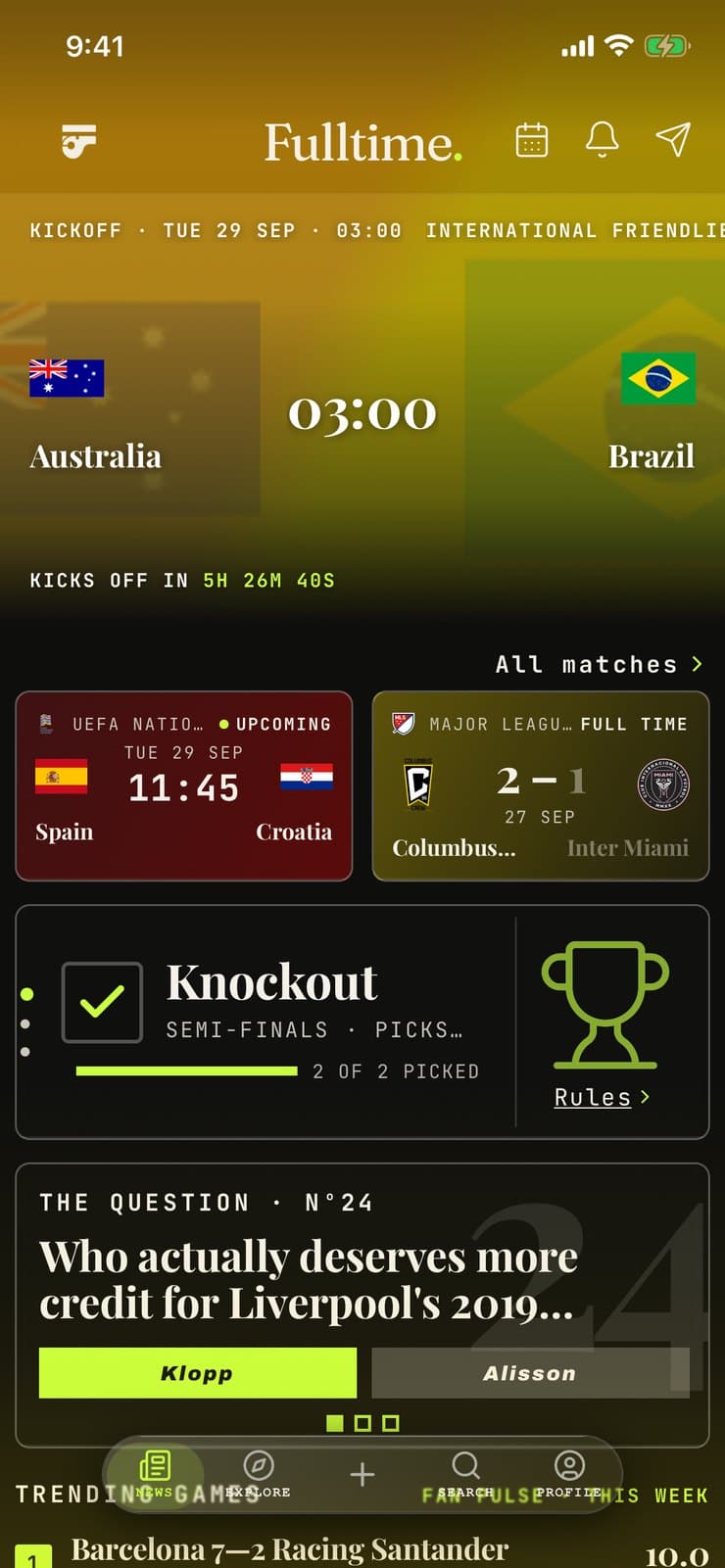 Fulltime app: Home