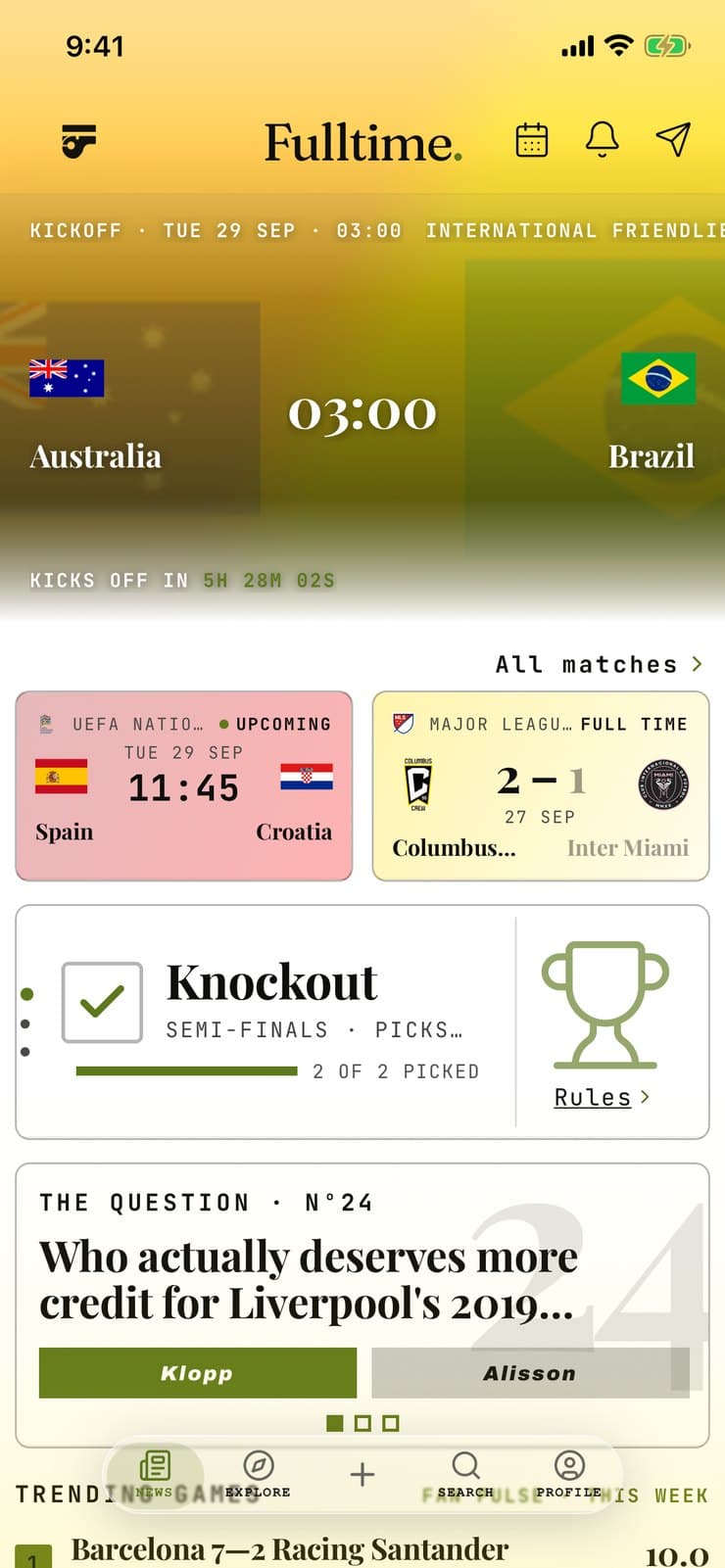 Fulltime app: Home · White
